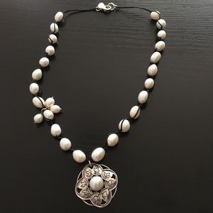 Silpada Pearl & String Necklace with Pendant